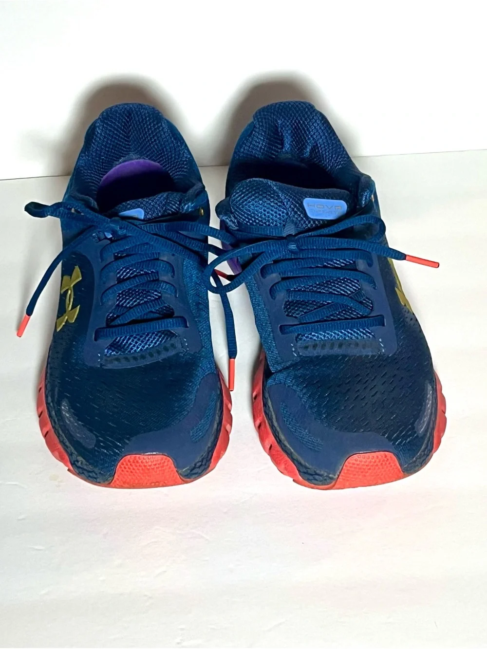 Under Armour HOVR Infinite 2 Navy Blue Running shoes with Coral Accents Size 8